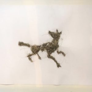 Sans titre (loup), 2011 Poussière sur papier 29, 7 x 21 cm