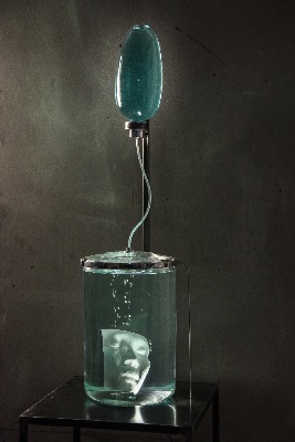 E. Daynes - Soul in the Shell, 2016 - silicone, verre, metal 200 x 40 x 40 cm