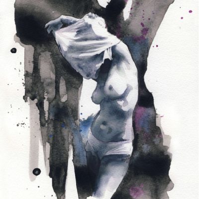 Glissement#1, 2015, aquarelle,30x21cm