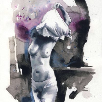 Glissement#2, 2015, aquarelle,30x21cm