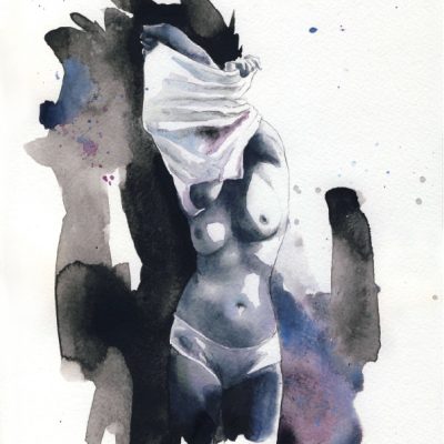 Glissement#3, 2015, aquarelle,30x21cm