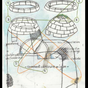 Comment construire un igloo, technique mixte sur papier, 29,7 x 21 cm, 2014