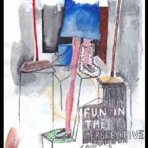 Fun in the Perspective, technique mixte sur papier, 29,7 x 21 cm, 2013