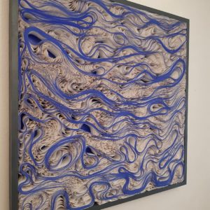 P. Barthès - Blue Volute - 100 x 100 x 7,5 cm papier, encre