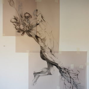 M. Fritchi-Roux - Chimère 2 - 186 x 136 cm - encre sur papier calque