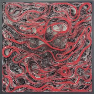 P. Barthes - GD Volutes 3 Rouges - 100x100x7,5cm