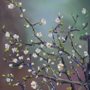 arbre en fleurs, 2022, huile sur toile, 110X90 cm