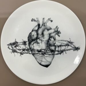 Corine BORGNET - No man's land impression sur porcelaine de chine édition/22 20cm